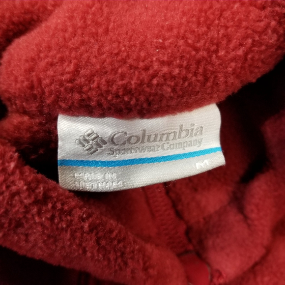 Columbia Jacket Womens Size M Red Full Zip Fleece Mock Neck Long Sleeve - Picture 3 of 10